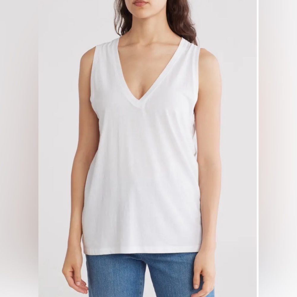 Madewell White Sleeveless Tank Top